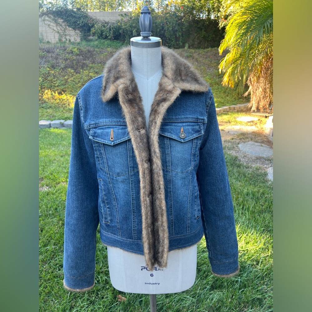 Vintage Marvin Richards Denim Jacket with Faux Fur
